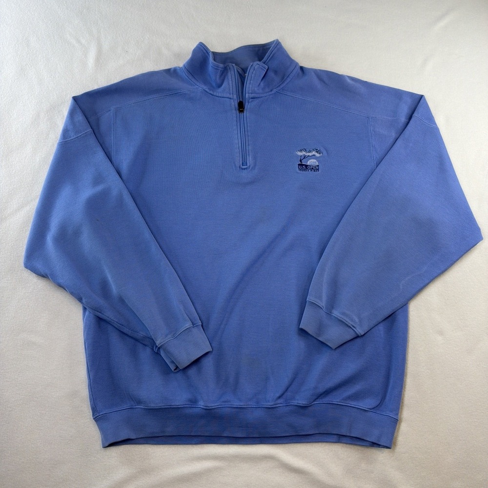 Cutter & Buck Mens L Blue 2008 US Open Torrey Pines Golf 1/4 Zip Pullover